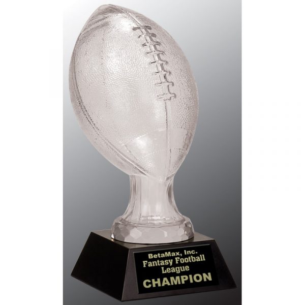 13 3/4" Glass Football with Black Marble Base Award