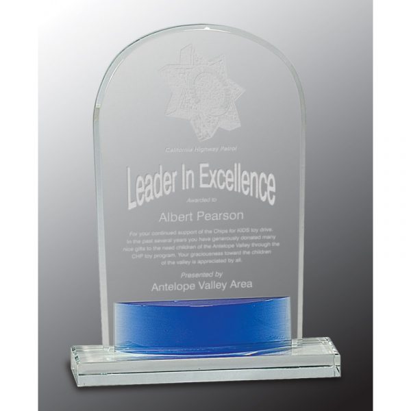 Blue Oval Crystal Arch Acrylics and Glass