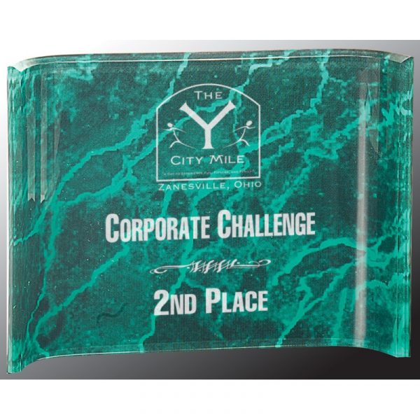 Crystal Green Wedge Acrylics and Glass