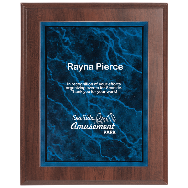 6" x 8" Blue Marble Acrylic Plaque Plate