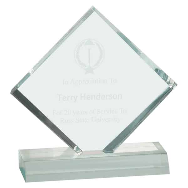 5" x 5" Jade Diamond Jewel Beveled Acrylic Blank Award