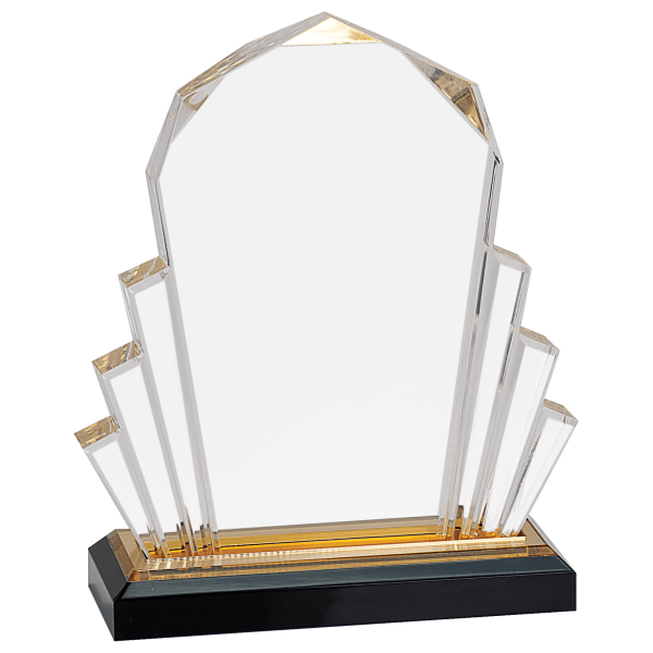 6" x 8" Gold Faceted Impress Acrylic Award