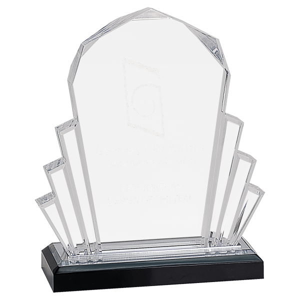 6" x 8" Silver Faceted Impress Acrylic Award