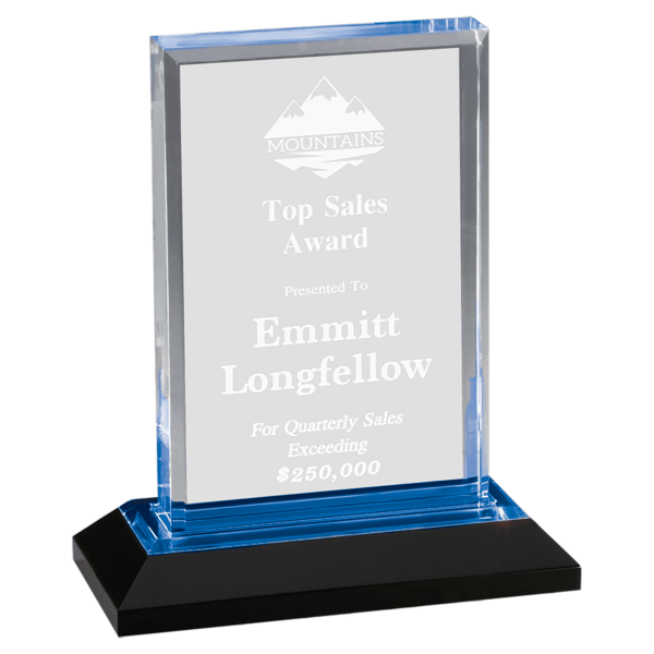 5" x 7" Blue Beveled Impress Acrylic Award