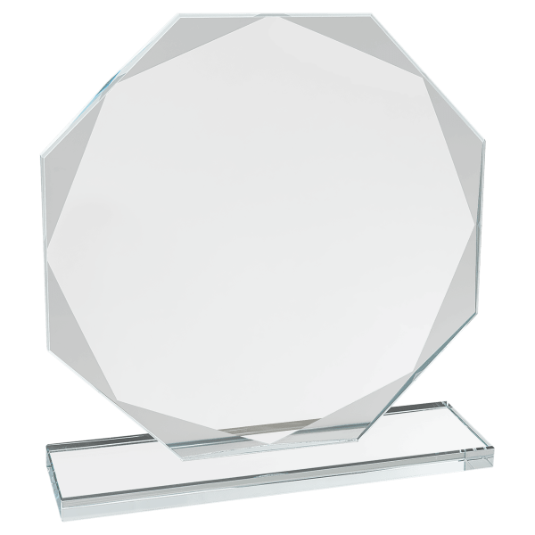 6" Octagon Clear Glass Award - Image 2