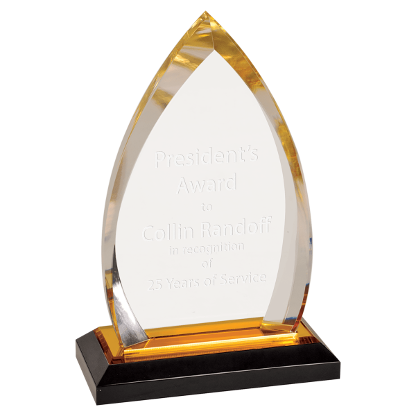 7 3/4" Gold Oval Impress Acrylic Award