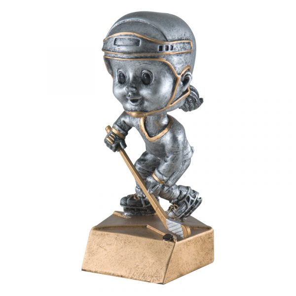 6" Bobblehead Female Hockey Resin Trophy