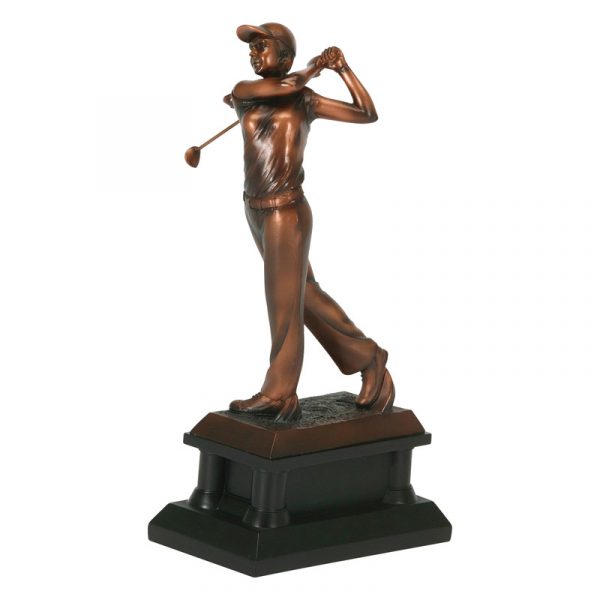 14" Bronze Female Golf Resin Trophy